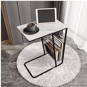 DangLeKJ Sofa bijzettafel metalen bijzettafel voor laptop salontafel sofa tafel voor bank bank bed woonkamer slaapkamer (kleur: zwart, maat: 47x31x61cm)