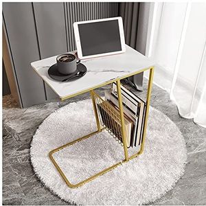 DangLeKJ Sofa bijzettafel metalen bijzettafel voor laptop salontafel sofa tafel voor bank bank bed woonkamer slaapkamer (kleur: goud, maat: 47 x 31 x 61 cm)