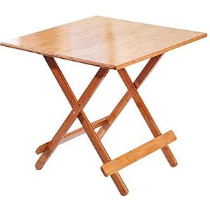 DangLeKJ Houten klaptafel, kleine klaptafel, geen montage vereist opvouwbare tafel voor kleine ruimte, perfecte aanvulling op thuiskantoor en buiten (kleur: bruin, maat: 70 x 70 x 65 cm)