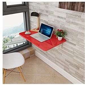 DangLeKJ Aan de muur gemonteerd bureau, klaptafel, 2,5 cm dik mdf 30 kg capaciteit glad oppervlak gemakkelijk schoon te maken voor slaapkamer, keuken, balkon (kleur: rood, maat: 70 x 50 cm)