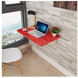 DangLeKJ Aan de muur gemonteerd bureau, klaptafel, 2,5 cm dik mdf 60 kg capaciteit glad oppervlak gemakkelijk schoon te maken voor slaapkamer, keuken, balkon (kleur: rood, maat: 50 x 30 cm)