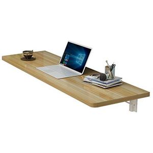 DangLeKJ Wandhangende opvouwbare eettafel, werkbank, bloemenstandaard, ijzeren beugel mdf-bord kan 50 kg ondersteunen voor keuken, slaapkamer, kantoor (kleur: houtkleur, maat: 90 x 30 cm)