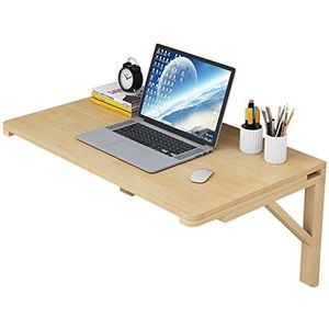 DangLeKJ Wandgemonteerde tafel, computerwerkstations laptop/kindertafel bureau, dennenhout vochtbestendig 60 kg capaciteit drijven/vouwen voor ruimtebesparend (kleur: houtkleur, maat: 120 x 50 cm)