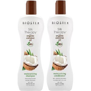 BioSilk - Silk Therapy with Coconut Oil - Shampoo & Conditioner - voordeelverpakking - 2 x 355ml