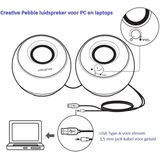 Creative - Pebble - 2.0 Usb Luidsprekers - Zwart - Desktop Luidsprekers