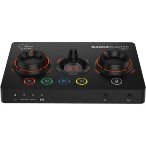 Creative Sound Blaster GC7 Gamestreaming USB-DAC en verstrerker met programmeerbare knoppen en Super X-Fi (zwart)