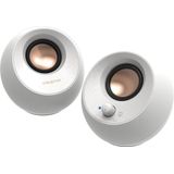 Creative Pebble V3, 2.0 2.0 PC-luidsprekers Kabelgebonden, Bluetooth 8 W Wit