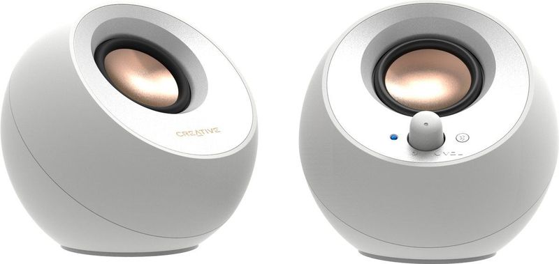 Creative - Pebble V3 - Luidspreker - Wit - Bluetooth 5.3, AUX, USB-C