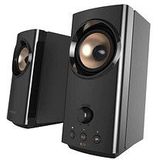CREATIVE 51MF1705AA001 T60 2.0 compacte Hi-Fi-desktopluidsprekers met Clear Dialog en Surround door Sound Blaster, USB-C-audio, microfoon- en headsetpoorten, Bluetooth 5.0, piekvermogen tot 60 W