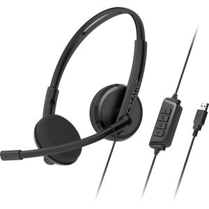 Creative HS-220 USB-Headset met Ruisonderdrukkende Condensatormicrofoon en Inline-Afstandsbediening