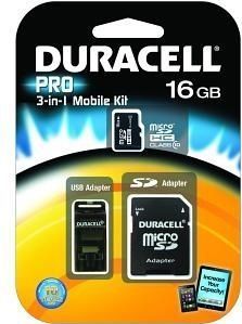 Duracell 16GB MicroSDHC 3-In-1 Mobile Kit