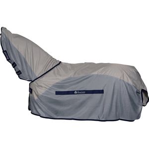 Bucas Buzz-Off Rain & Neck Fliegendecke – Silber/Blau (140)