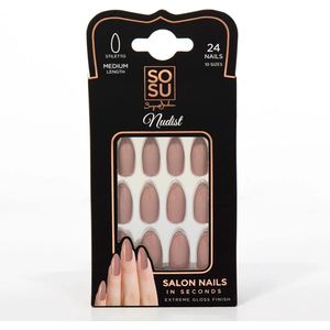 SOSU by SJ False Nails Nudist- Kunstnagels - Nagels - Press on nails - Plaknagels - Nepnagels - 24 stuks - Beste Kwaliteit