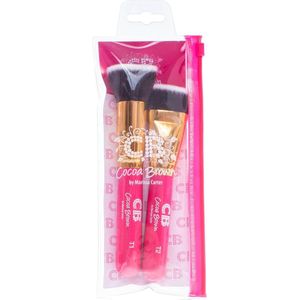 Cocoa Brown Make-up Kwast Tontouring Brush Set 2Stuks