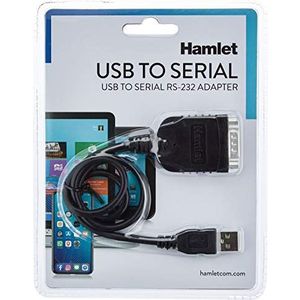 Hamlet XURS232 USB to serial port adapter seriële kabel Zwart 0,65 m USB Type-A DB-9