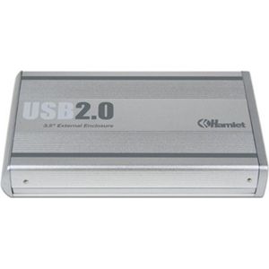 Hamlet - USB 2.0 Externe Harde Schijf Behuizing - Zilver - Geschikt voor 3,5" SATA