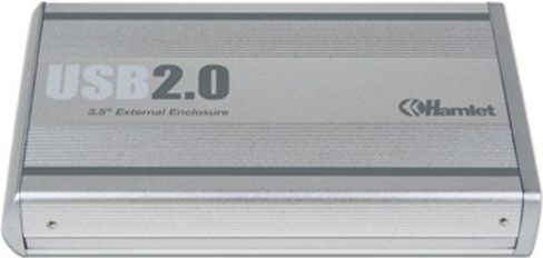 Hamlet - USB 2.0 Externe Harde Schijf Behuizing - Zilver - Geschikt voor 3,5" SATA
