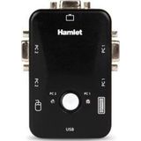 Hamlet - KVM Smart Control - 3-poorts USB-switch - Zwart - Inclusief KVM-kabels