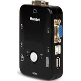 Hamlet - KVM Smart Control - 3-poorts USB-switch - Zwart - Inclusief KVM-kabels