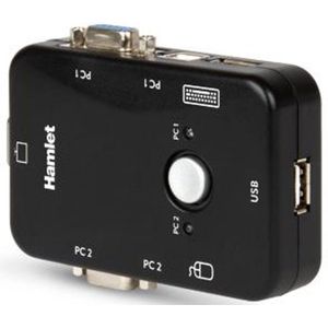 Hamlet - KVM Smart Control - 3-poorts USB-switch - Zwart - Inclusief KVM-kabels