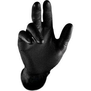 Gripster Werkhandschoen extra grip | Extra sterk Nitril handschoen  Zwart - maat XXL - 50 stuks