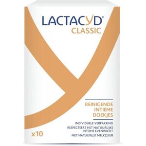 Lactacyd - Classic - Reinigende Intieme Doekjes - 10 Stuks - Biologisch Afbreekbaar