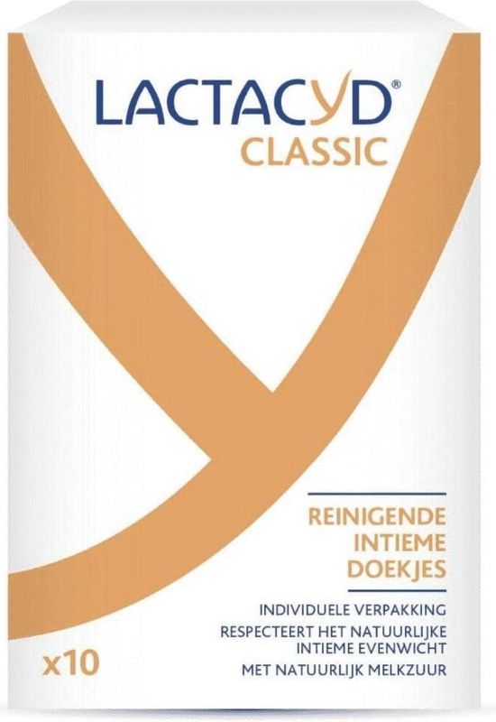 Lactacyd - Classic - Reinigende Intieme Doekjes - 10 Stuks - Biologisch Afbreekbaar