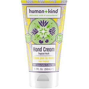Human+Kind Skin-Moisturizer Vegan Hand Elbow Foot Cream Tropical, 50 ml,Geur: tropische frisheid