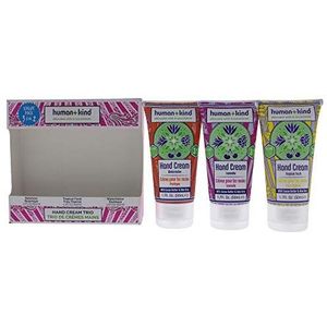 Human+Kind Skin-Moisturizer Vegan Hand Elleboog Voet Creme Trio, 150 ml,Lavendel, tropisch fris, watermeloen
