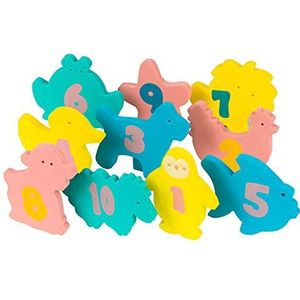 Clevamama Educatief badspeelgoed van schuim voor baby's, kleurrijk, 3 maanden, 10 stuks