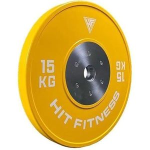 Hit Fitness Plaque de bumper unisexe pour adulte - 15 kg, gris, 450 mm de diamètre