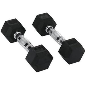 Hit Fitness Unisex volwassenen Hex Dumbbells | 4 kg, zwart, 4,0 kg, paar