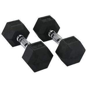 Hit Fitness Dumbbells Hex uniseks volwassenen | 6 kg, zwart, 6 kg, paar