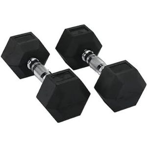 Hit Fitness Unisex volwassenen Hex Dumbbells | 7 kg, zwart, 7,0 kg, paar
