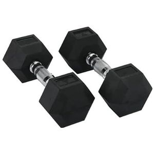 Hit Fitness Dumbbells Hex Unisex Volwassenen | 15 kg, zwart, 15 kg, paar