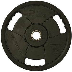 Hit Fitness Uniseks volwassenen Rubber Radial Olympic Weight Discs | 20 kg, zwart, 45 cm diameter