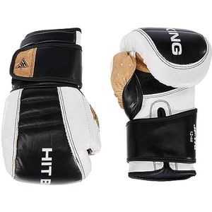 Hit Fitness Uniseks volwassenen HIT Boxing Sparrings-bokshandschoenen van hoogwaardig leer, 10oz-16oz, zwart, wit en bruin, één maat