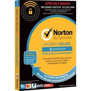 Norton - Security Deluxe 3.0 - Antivirus - Bescherming voor 3 Apparaten
