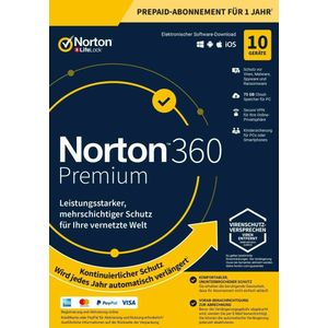 Norton 360 Premium - 75 GB Cloud-Speicher - 10 Devices, 1 Year - ESD-Download ESD
