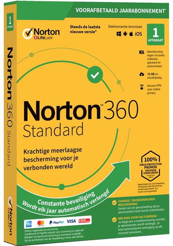 Norton - 360 Standard - Antivirus - 1 Jaar - 1 Apparaat - Windows, Mac, Android, iOS