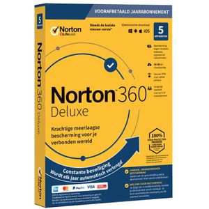 Norton 360 Deluxe - Antivirus - 1 Jaar - 5 Apparaten - 50 GB Cloud Back-up