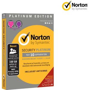 Norton - Security Platinum - Antivirus - 10 Apparaten - 1 Jaar