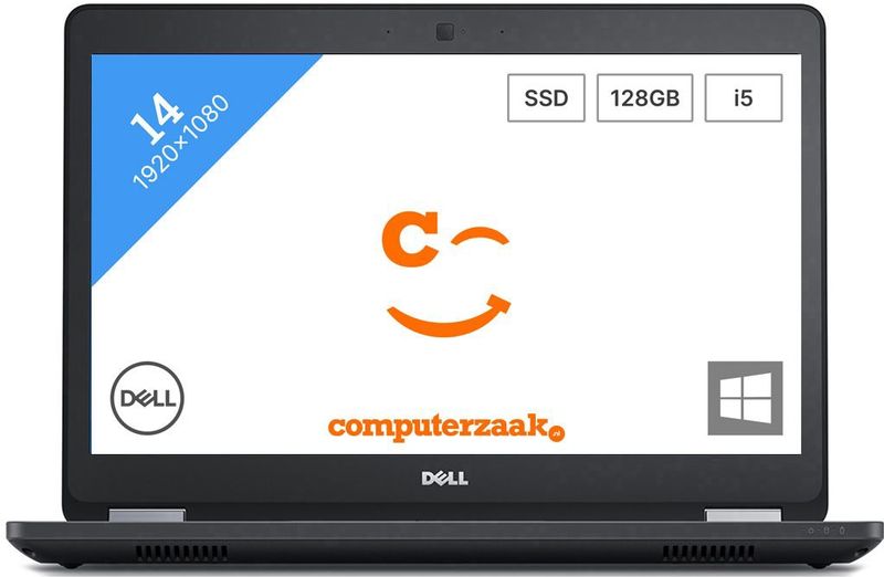 DELL Latitude 5480 Intel® Core™ i5 i5-7300U Laptop 35,6 cm (14") Full HD 8 GB DDR4-SDRAM 256 GB SSD Wi-Fi 5 (802.11ac) Windows 10 Pro Zwart