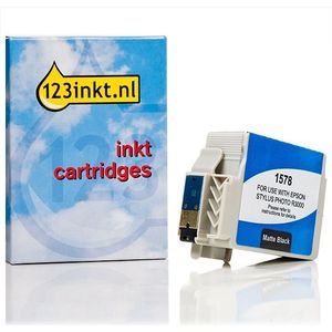 Epson T1578 inktcartridge mat zwart (123inkt huismerk)