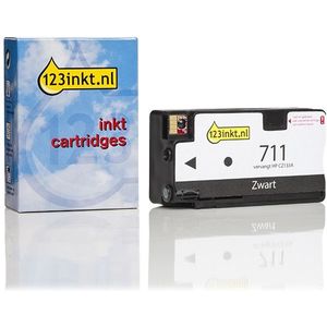 123inkt - Inktcartridge - Zwart - Hoge Capaciteit - Vervangt HP 711 (CZ133A) - Inhoud 80 ml