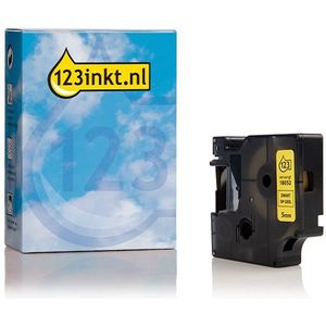 Dymo S0718270 / 18052 IND Rhino tape krimpkous zwart op geel 6 mm (123inkt huismerk)