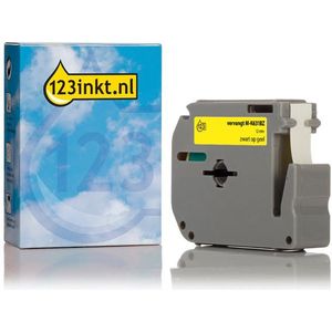 123inkt huismerk vervangt Brother M-K631BZ niet-gelamineerde tape zwart op geel 12 mm