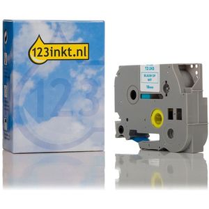 123inkt huismerk vervangt Brother TZe-243 tape blauw op wit 18 mm