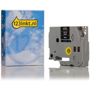 123inkt huismerk vervangt Brother TZe-315 tape wit op zwart 6 mm