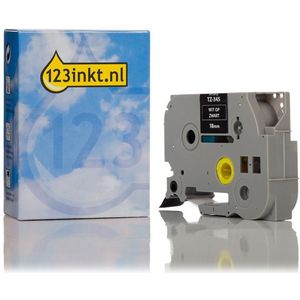 123inkt huismerk vervangt Brother TZe-345 tape wit op zwart 18 mm
